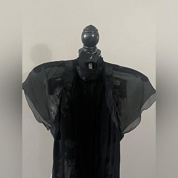 PRADA Black Sheer Silk Blouse Top - Picture 2 of 15